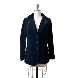 Vintage Prestige Boston Black Velvet Blazer Jacket Women’s M Classic 3-Button